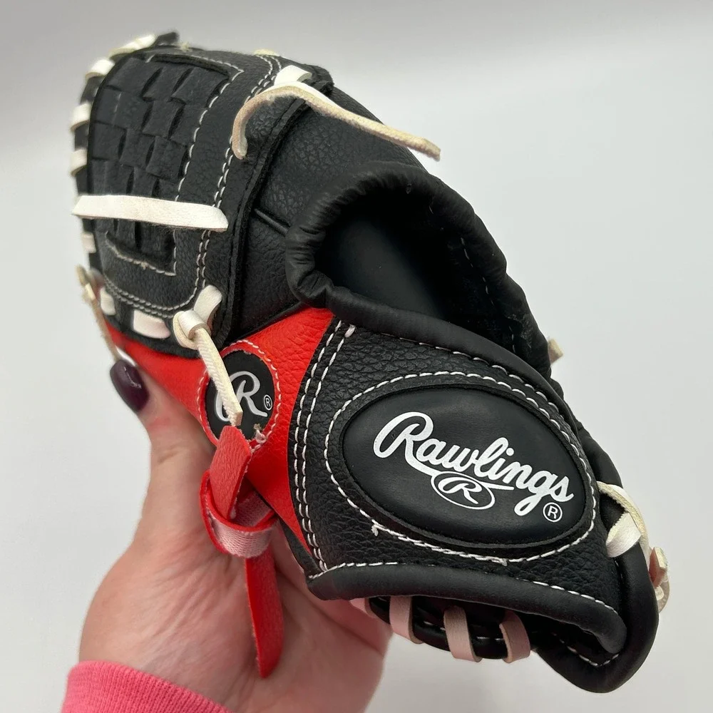 Rawlings PL85SB Black Red Youth Baseball Glove Basket‎ Web 8.5